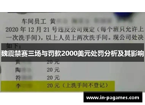 魏震禁赛三场与罚款2000美元处罚分析及其影响 魏震禁赛三场与罚款2000美元处罚分析及其影响